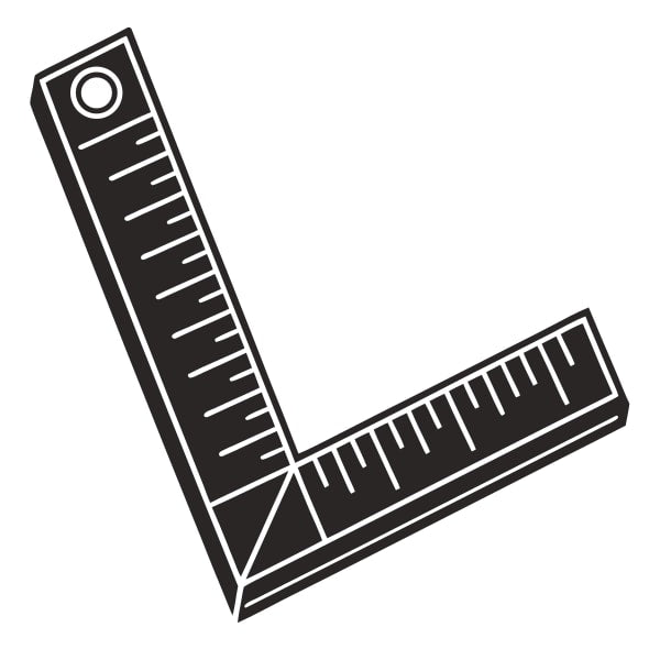 Shows A Ruler With A Black And White Line Drawing Style Placed Against A Plain Background — Stock Vector