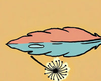 A Whimsical Illustration Of A Cloud Shaped Kite Flying Over A Body Of Water Under A Blue Sky — Stock Illustration