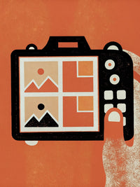 A Camera With A Picture Of Itself — Stock Illustration