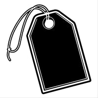 Black And White Price Tag With A Loop On Top Hanging From A Hook — Stock Vector
