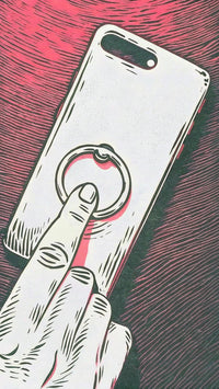 A Hand Pressing A Button On A Phone — Stock Illustration