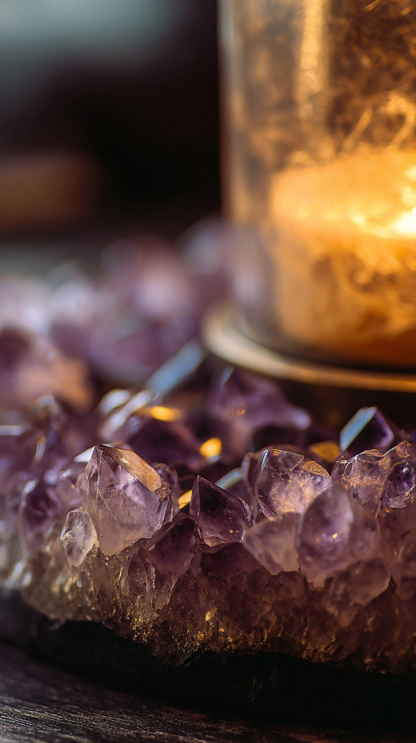Amethyst Crystal Healing Amulet — Stock Photo