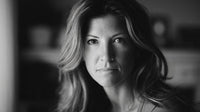 Woman In A Portrait Style Image Captured From A Side Angle With A Close Up Focus On Her Face Showcasing Her Long Hair — Stock Photo
