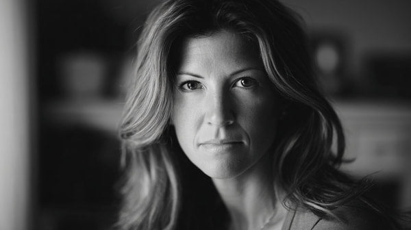 Woman In A Portrait Style Image Captured From A Side Angle With A Close Up Focus On Her Face Showcasing Her Long Hair — Stock Photo