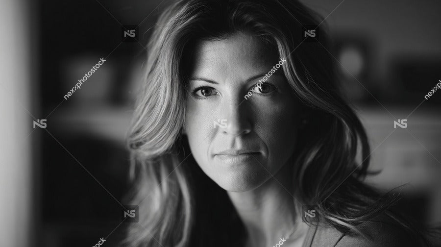Woman In A Portrait Style Image Captured From A Side Angle With A Close Up Focus On Her Face Showcasing Her Long Hair — Stock Photo