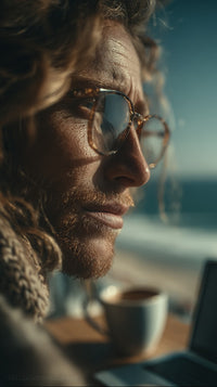 A Man With Long Hair And Sunglasses Is Visible — Stock Photo