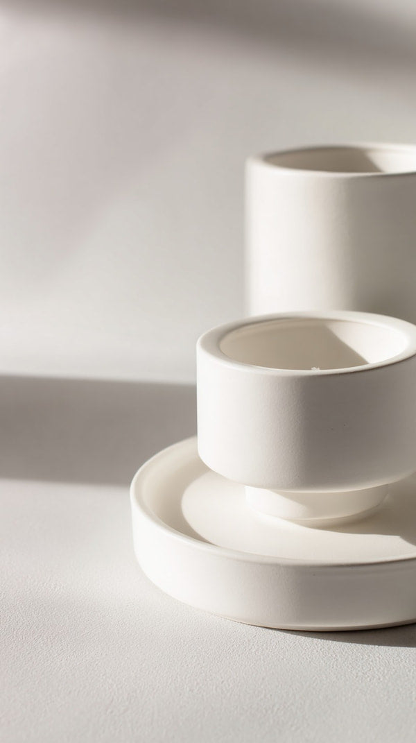 Displays A Stack Of White Rings Which Are Cylindrical In Shape And Appear To Be Made Of Ceramic Porcelain Material — Stock Photo