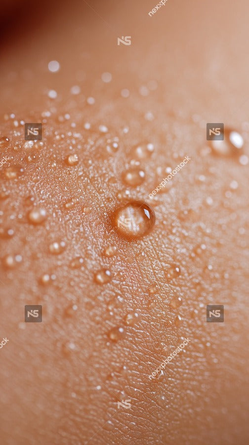 Close Up Of Sweat Droplets On A Person S Skin — Stock Photo