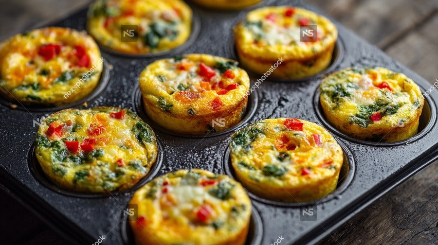 Colorful Muffin Tins With Eggs — Stock Photo