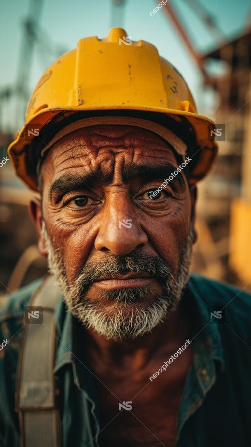 A Man Wearing A Hard Hat Standing Outdoors — Stock Photo