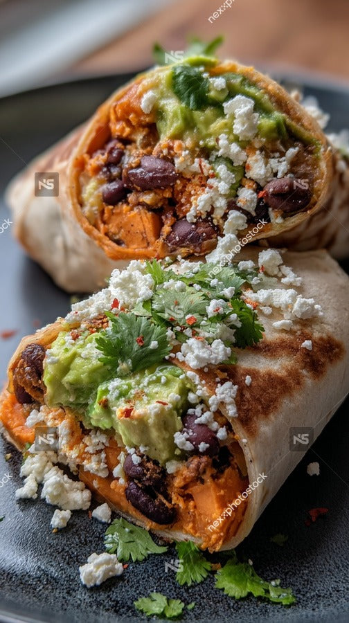A Plate Of Burritos Topped With Cheese And Sour Cream — Stock Photo