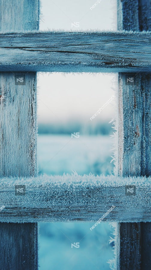 A Close Up Of A Window Frame With Frost Showcasing The Intricate Patterns Formed By The Ice Crystals — Stock Photo