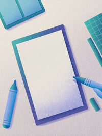 An Empty Notebook Is Placed On A Desk Surrounded By Various Office Supplies And Materials — Stock Illustration