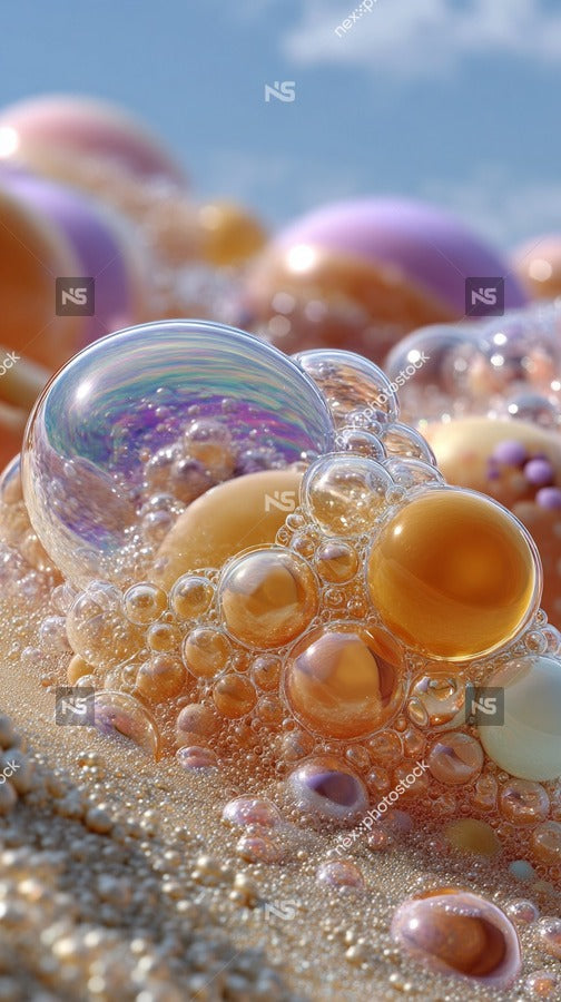 Bubbles On A Sandy Beach — Stock Photo