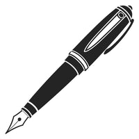 Black Ink Pen With A Silver Nib — Stock Vector