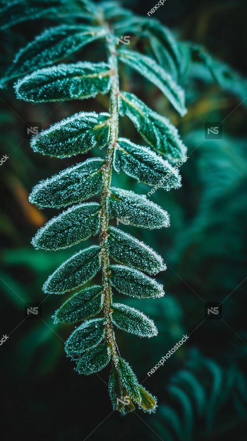 Frost Covered Fern Leaves (2) — Stock Photo