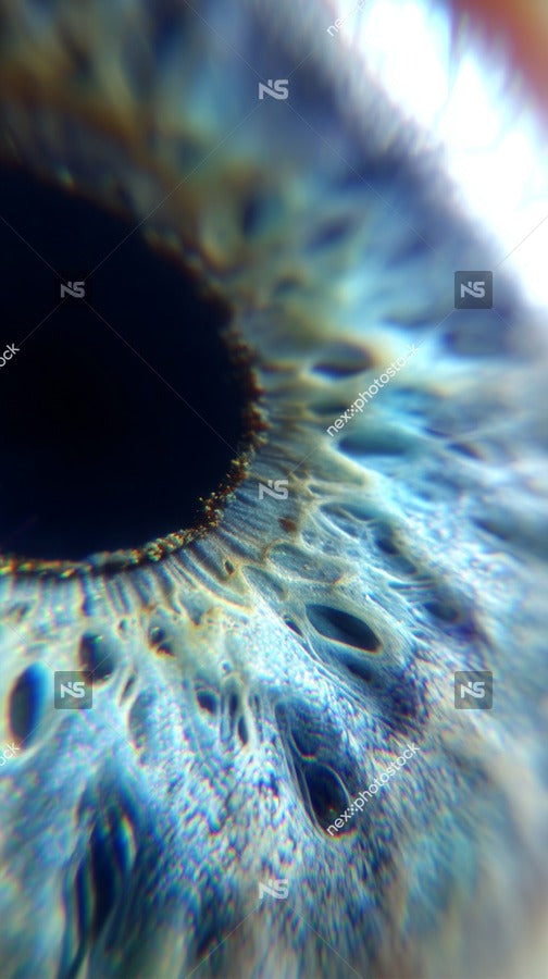 Close Up View Of A Human Eye With Blue Iris And Black Pupil Showcasing Intricate Details And Textures — Stock Photo