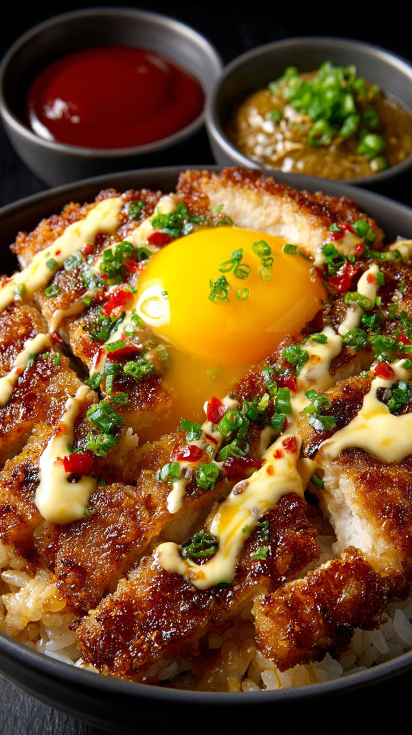 A Plate Of Fried Rice Topped With A Fried Egg Garnished With Herbs And Served In A Bowl — Stock Photo