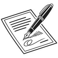 A Pen Is Placed On A Piece Of Paper Which To Be A Draft A Template For Writing — Stock Vector
