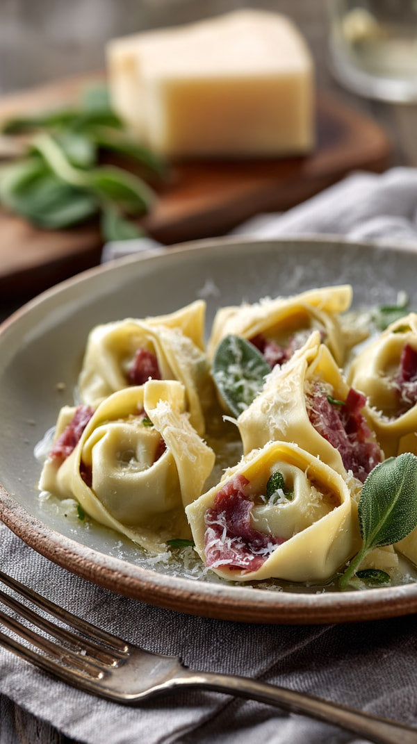 A Plate Of Pasta With Tomato Sauce Garnished With Herbs And Cheese On A Wooden Table — Stock Photo