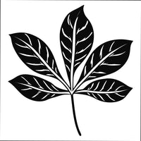 Black And White Leaf Illustration — Stock Vector
