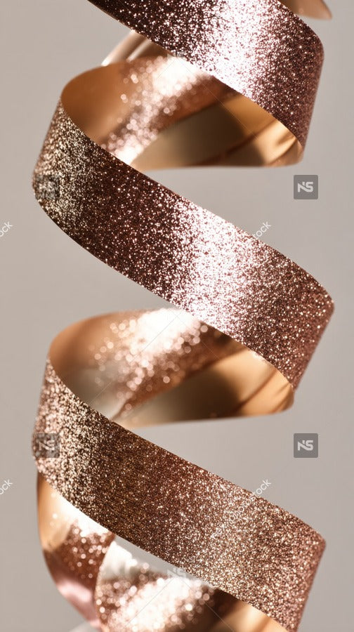 Copper Spiral Ribbon With Glittery Texture — Stock Photo