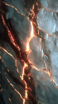 Red Lava Flow On Rocky Surface — Stock Photo