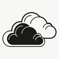 A Simple Black And White Illustration Of A Cloud With Raindrops Set Against A Plain White Background — Stock Vector