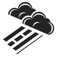 A Black And White Illustration Of A Cloudy Sky With Raindrops A Stylized Depiction Of A Cloud Formation And Raindrops Falling Downward — Stock Vector