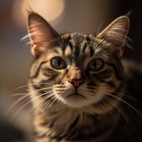 Close Up Of A Cat With Expressive Eyes And Whiskers Captured In A Soft Focus Portrait — Stock Photo