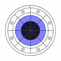 A Compass Dial With A Blue Center And Black Numbers Set Against A White Background — Stock Vector