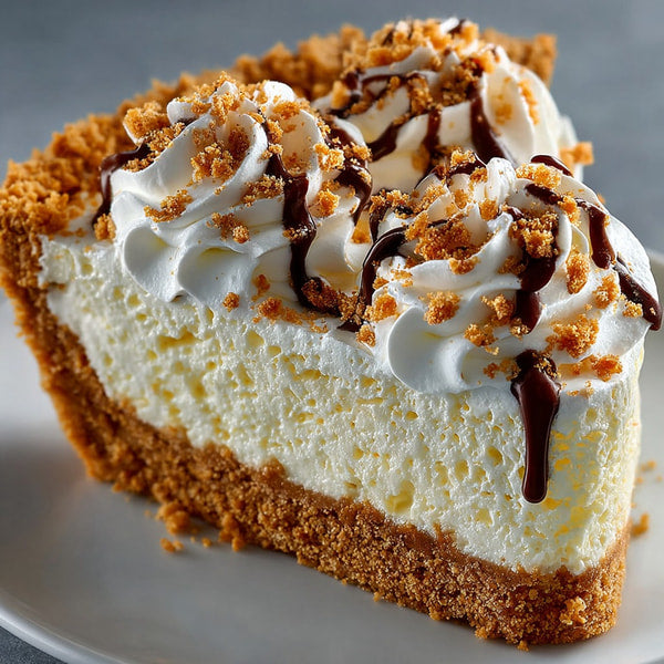 Delicious Slice Of Cheesecake With Whipped Cream And Crushed Nuts Topping Presented On A White Plate — Stock Photo