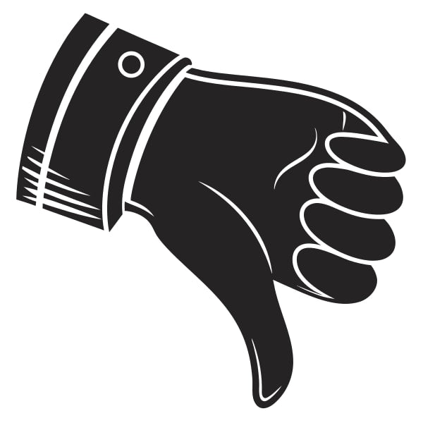 Black And White Illustration Of A Hand Giving A Thumbs Down Sign — Stock Vector