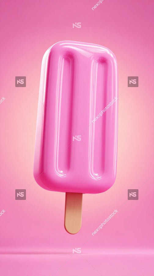 A Bright Pink Ice Pop On A Stick — Stock Photo