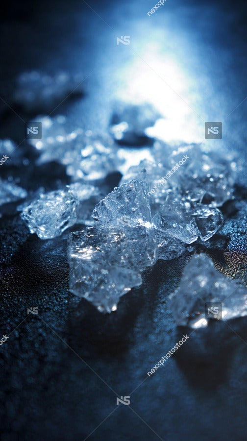 Ice Crystals On A Black Surface — Stock Photo