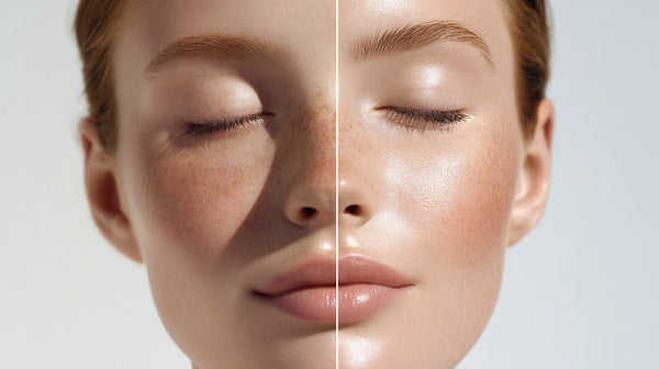 Skincare Advertisement A Woman With Two Different Tones Of Skin Showcasing The Effectiveness Of A Skincare Product — Stock Photo