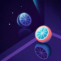 Illustration Of Two Oranges And A Lemon On A Purple Surface Against A Dark Background — Stock Illustration