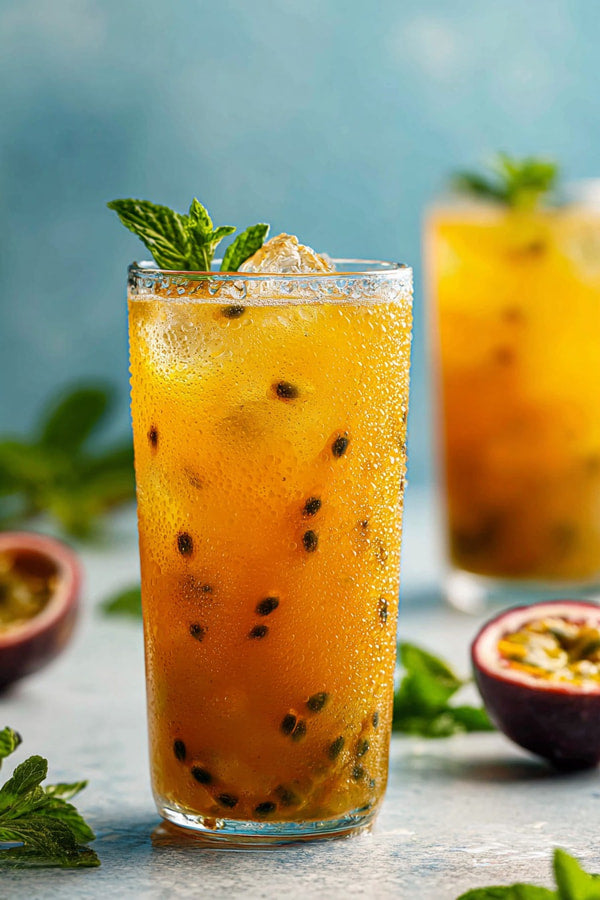 A Refreshing Glass Of Minty Lemonade With Ice Cubes Garnished With A Slice Of Lime And A Sprig Of Mint — Stock Photo