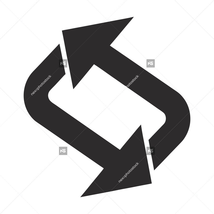 Recycling Symbol With A Black Arrow Forming A Loop Indicating The Concept Of Recycling Reusing Materials — Stock Vector