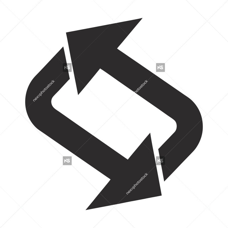 Recycling Symbol With A Black Arrow Forming A Loop Indicating The Concept Of Recycling Reusing Materials — Stock Vector