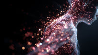 Digital Art Of A Human Figure With Glittering Particles And Bokeh Effect In The Background — Stock Photo