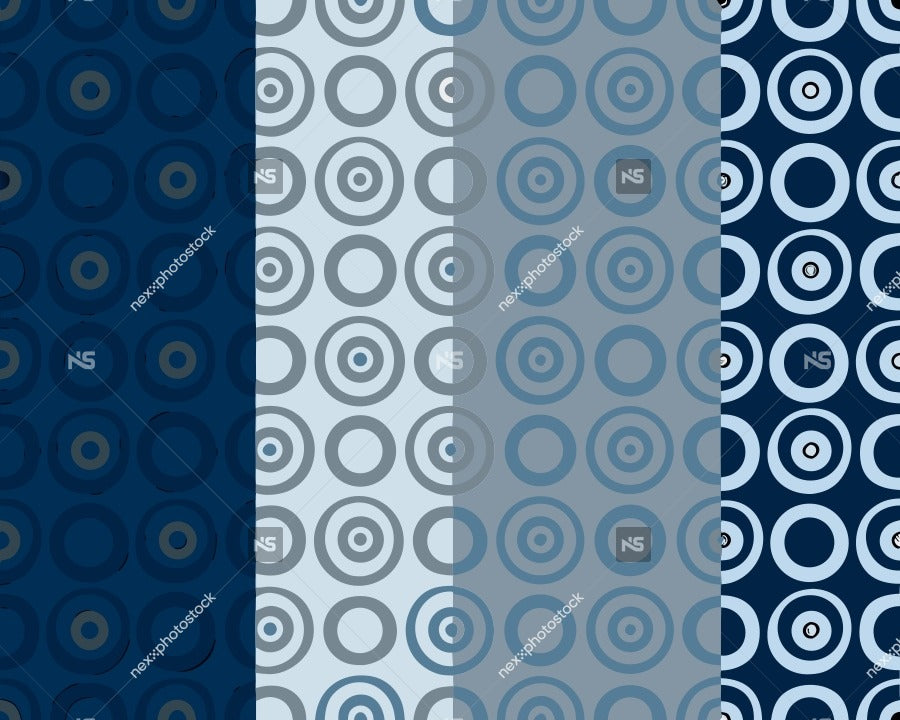 Abstract Pattern Design With A Blue And White Color Scheme A Repeating Circular Motif On A Dark Background — Stock Vector