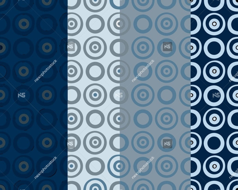 Abstract Pattern Design With A Blue And White Color Scheme A Repeating Circular Motif On A Dark Background — Stock Vector