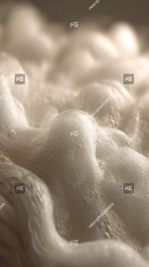 Displays A Close Up View Of A Frothy Substance That Resembles Foam Batter With Numerous Small Bubbles And A Smooth Texture — Stock Photo