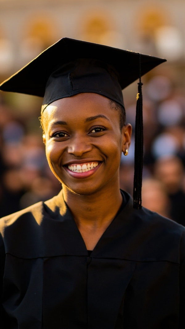 Woman In Cap And Gown — Stock Photo