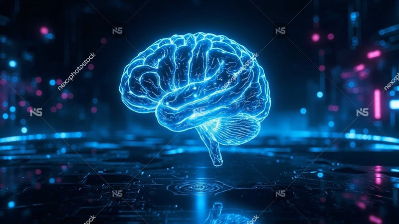 Glowing Neural Network Model On A Digital Platform — Stock Photo