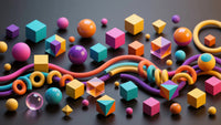a collection of colorful cubes and beads on a dark surface creating an abstract pattern - Stock Video