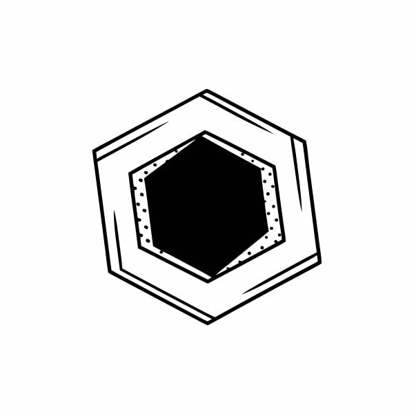 Black And White Hexagon Graphic — Stock Vector