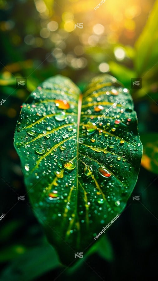 Raindrops On A Leaf — Stock Photo