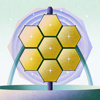 Illustration Of A Golden Honeycomb Structure With Rays Emanating From It Against A Blue Background — Stock Illustration